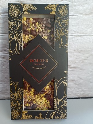 Cukor és Laktózmentes étcsokoládé kávéval, kakaóbabbal, pisztáciával