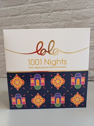 1001 Nights Lolo Fruit Bonbon /100% gyümölcsbonbon cukormentes étcsokoládé bevonattal /Vegán